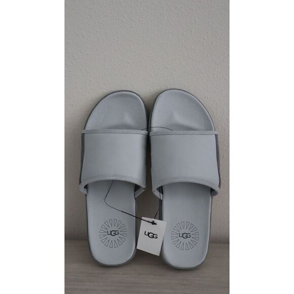 UGG 1124900 Men's Sz 9 Glacier Gray Seaside Slide Leather/Suede Sandals - Picture 2 of 10